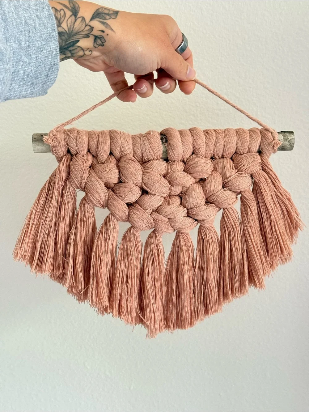 Boho style macrame wall hanging